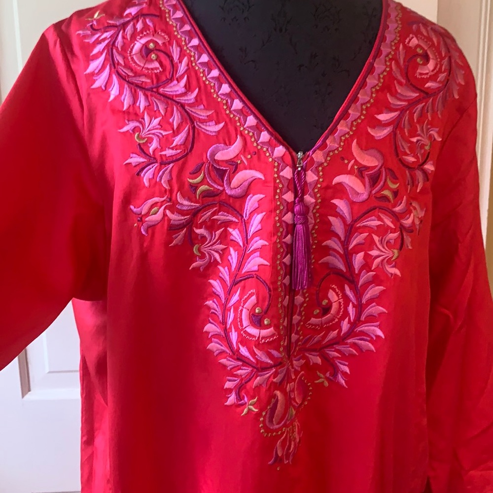 Oscar de la Renta embroidered robe/ caftan